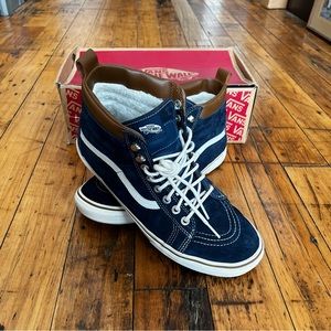 Vans SK8-Hi MTE Dress Blues Suede High Top Fleece Lined Sneakers Shoes 11.5
